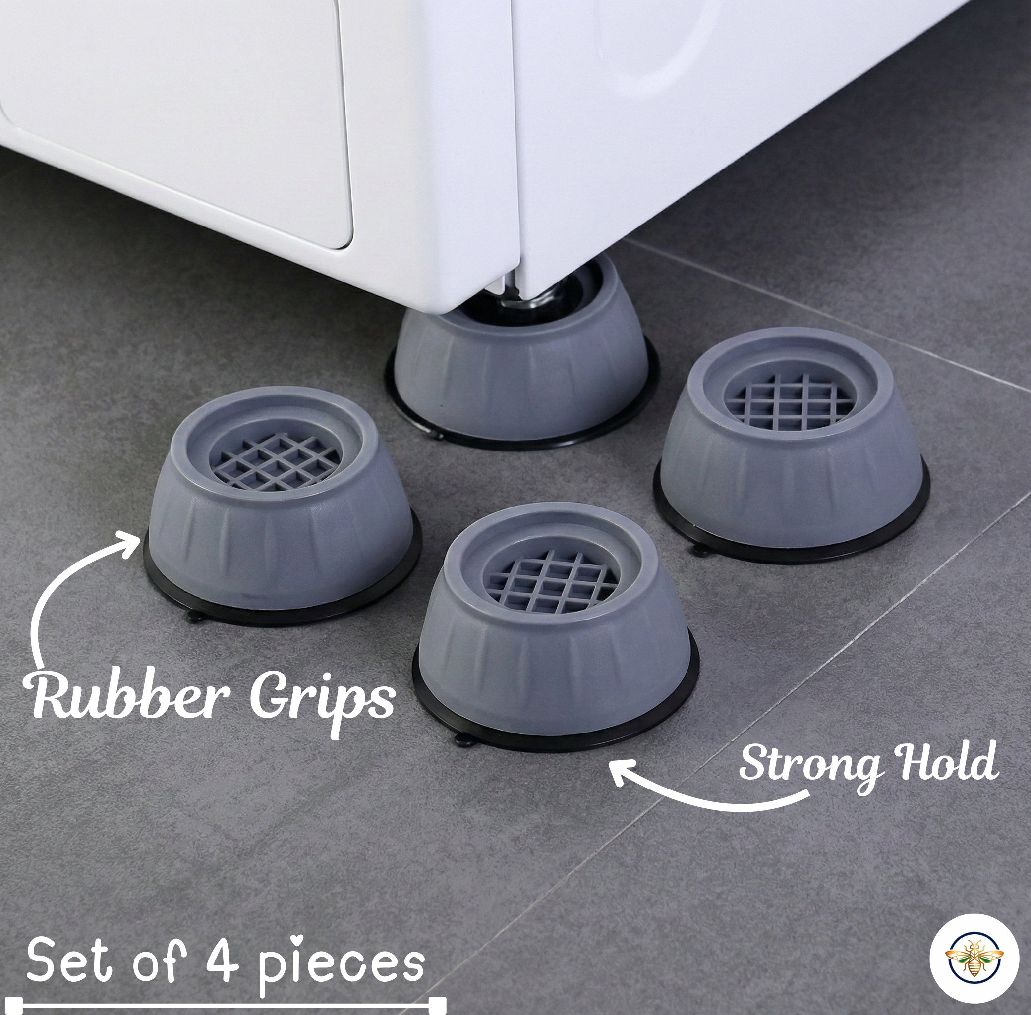 Anti Vibration Pad-Anti-vibration Pads For Washing Machine - 4 Pcs Shock Proof Feet For Washer ? Dryer, Great For Home, Laundry Room, Kitchen, Washer, Dryer, Table, Chair, Sofa, Bed (4 Units)